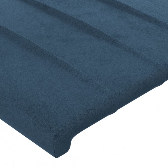 Cadre de lit avec tête de lit Bleu foncé 120x200 cm Velours