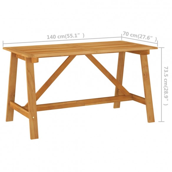 Table à dîner de jardin 140x70x73,5 cm Bois d'acacia massif