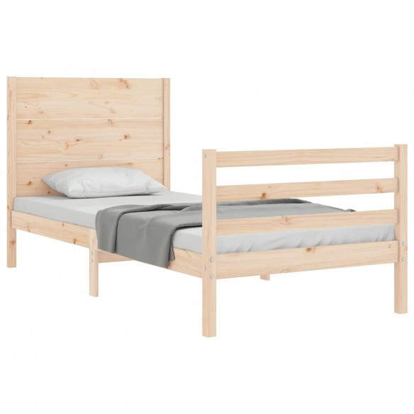 Cadre de lit et tête de lit 100x200 cm bois massif