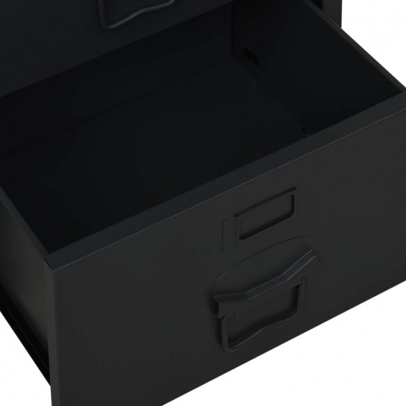 Bureau industriel avec tiroirs Noir 105x52x75 cm Acier