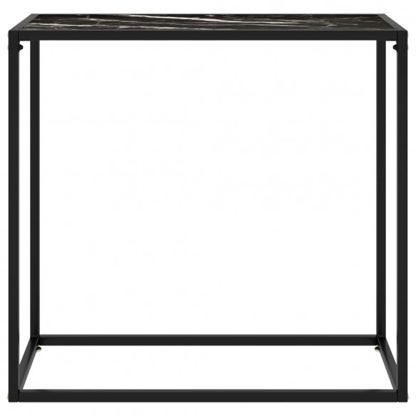 Table console Noir 80x35x75 cm Verre trempé