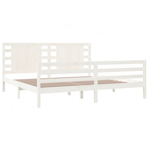 Cadre de lit Blanc Bois de pin massif 200x200 cm