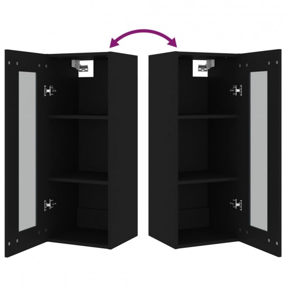 Armoire murale suspendue Noir 34,5x34x90 cm