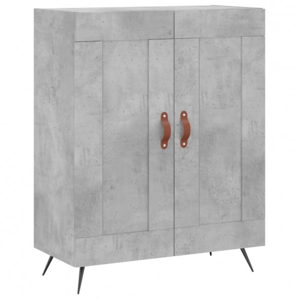 Buffet haut Gris béton 69,5x34x180 cm Bois d'ingénierie