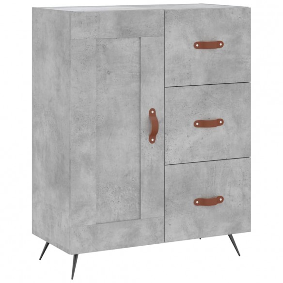 Buffet haut Gris béton 69,5x34x180 cm Bois d'ingénierie