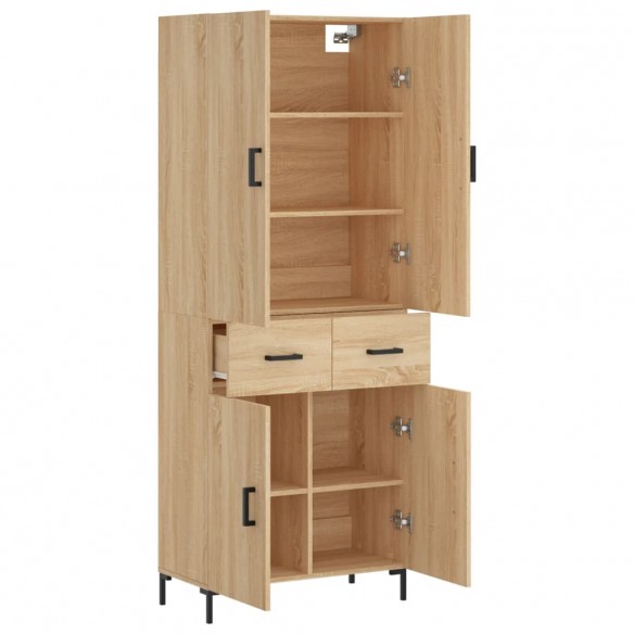 Buffet haut Chêne sonoma 69,5x34x180 cm Bois d'ingénierie