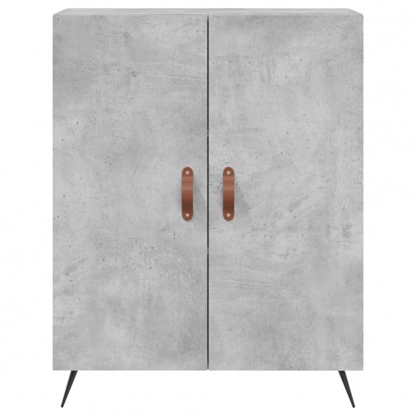 Buffet haut Gris béton 69,5x34x180 cm Bois d'ingénierie