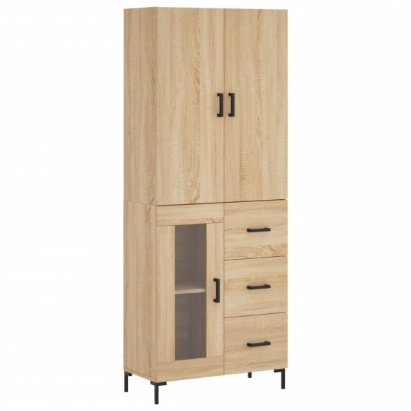 Buffet haut Chêne sonoma 69,5x34x180 cm Bois d'ingénierie