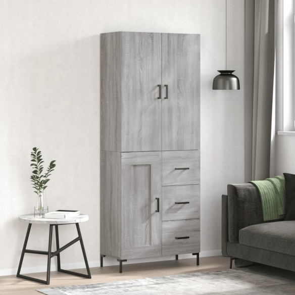 Buffet haut Sonoma gris 69,5x34x180 cm Bois d'ingénierie