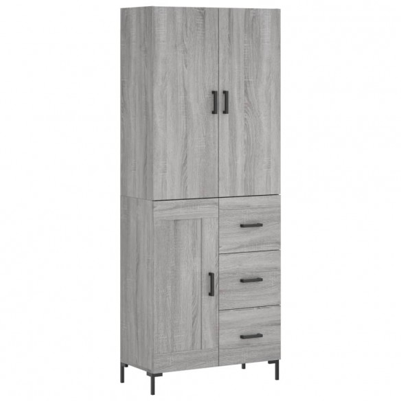 Buffet haut Sonoma gris 69,5x34x180 cm Bois d'ingénierie