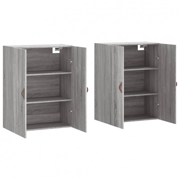 Armoires murales 2 pcs sonoma gris 69,5x34x90 cm