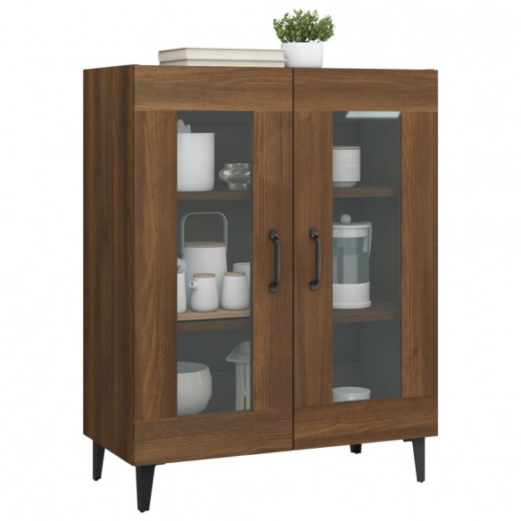 Buffet chêne marron 69,5x34x90 cm bois d'ingénierie