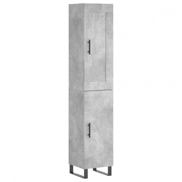 Buffet haut Gris béton 34,5x34x180 cm Bois d'ingénierie