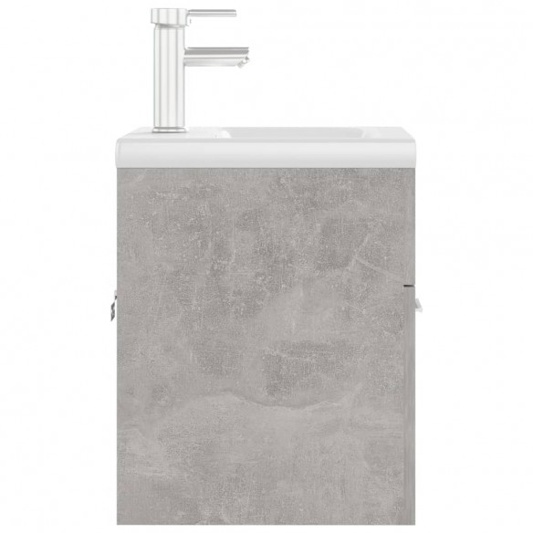 Armoire d'évier avec lavabo intégré Gris béton Aggloméré