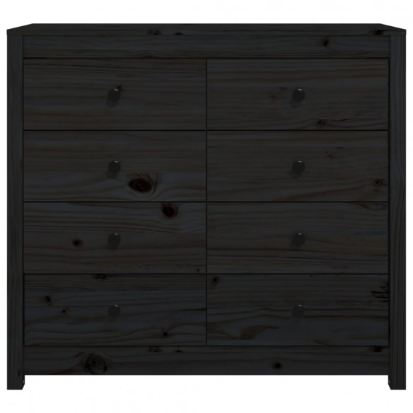 Armoire latérale Noir 100x40x90 cm Bois de pin massif