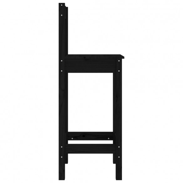 Chaises de bar lot de 2 noir 40x41,5x112 cm bois de pin solide