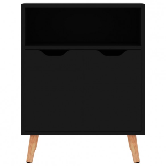 Buffet noir brillant 60x30x72 cm bois d'ingénierie