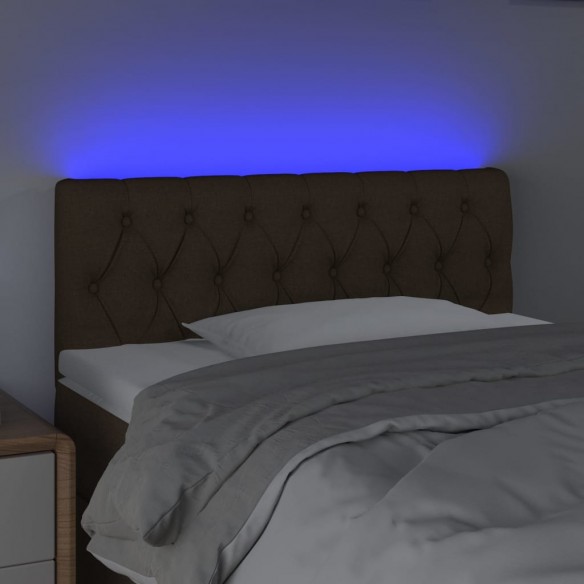 Tête de lit à LED Marron foncé 90x7x78/88 cm Tissu