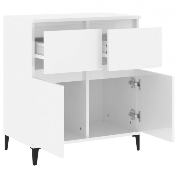 Buffet Blanc brillant 60x35x70 cm Bois d'ingénierie