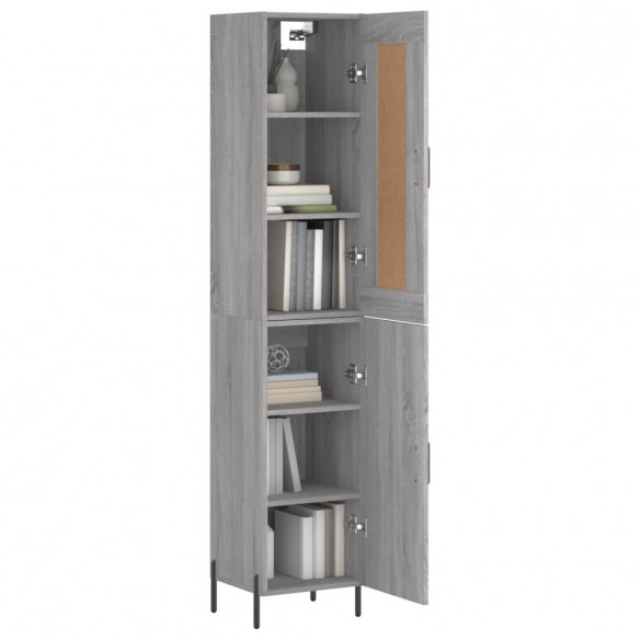 Buffet haut Sonoma gris 34,5x34x180 cm Bois d'ingénierie