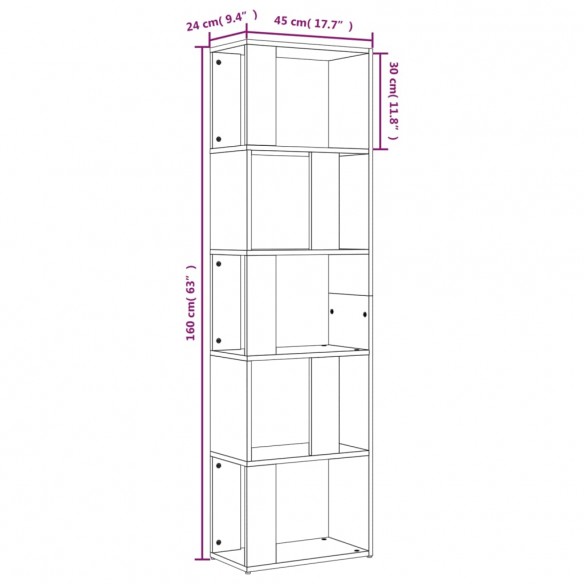 Bibliothèque Chêne marron 45x24x160 cm Bois d'ingénierie