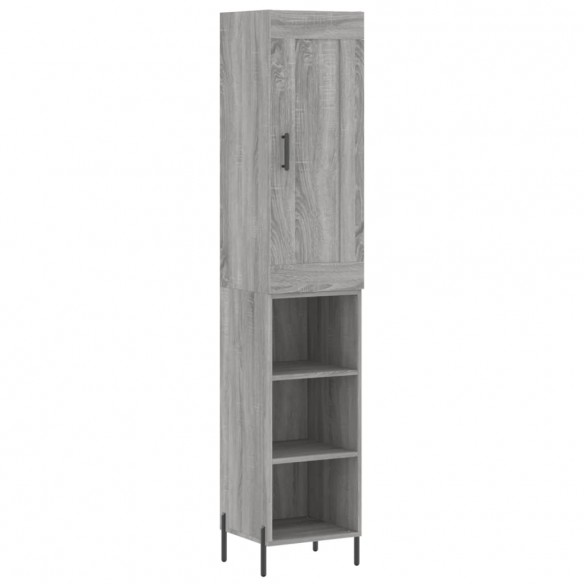 Buffet haut Sonoma gris 34,5x34x180 cm Bois d'ingénierie