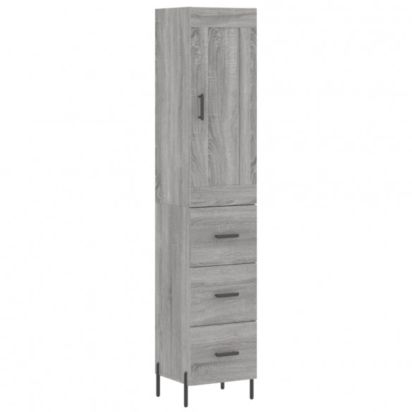 Buffet haut Sonoma gris 34,5x34x180 cm Bois d'ingénierie