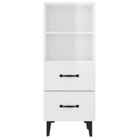 Buffet Blanc brillant 34,5x34x90 cm Bois d'ingénierie