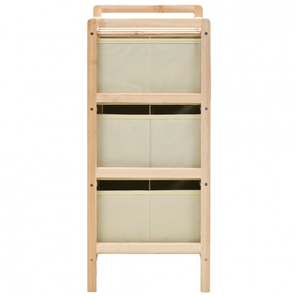 Étagères de rangement avec 3 paniers en tissu 2 pcs beige cèdre