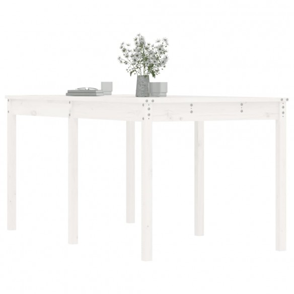 Table de jardin blanc 159,5x82,5x76 cm bois massif de pin