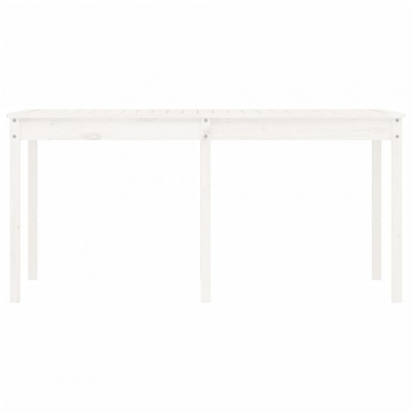 Table de jardin blanc 159,5x82,5x76 cm bois massif de pin