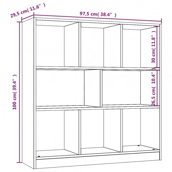 Bibliothèque Chêne marron 97,5x29,5x100 cm Bois d'ingénierie