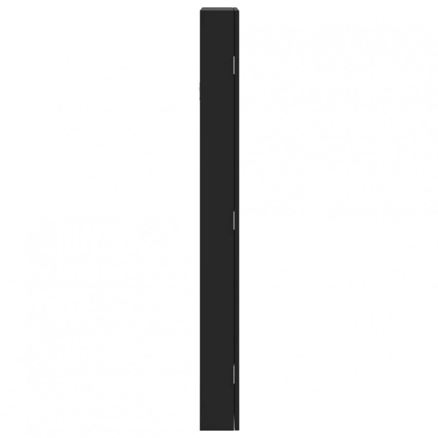 Armoire à bijoux avec miroir et éclairage LED mural noir