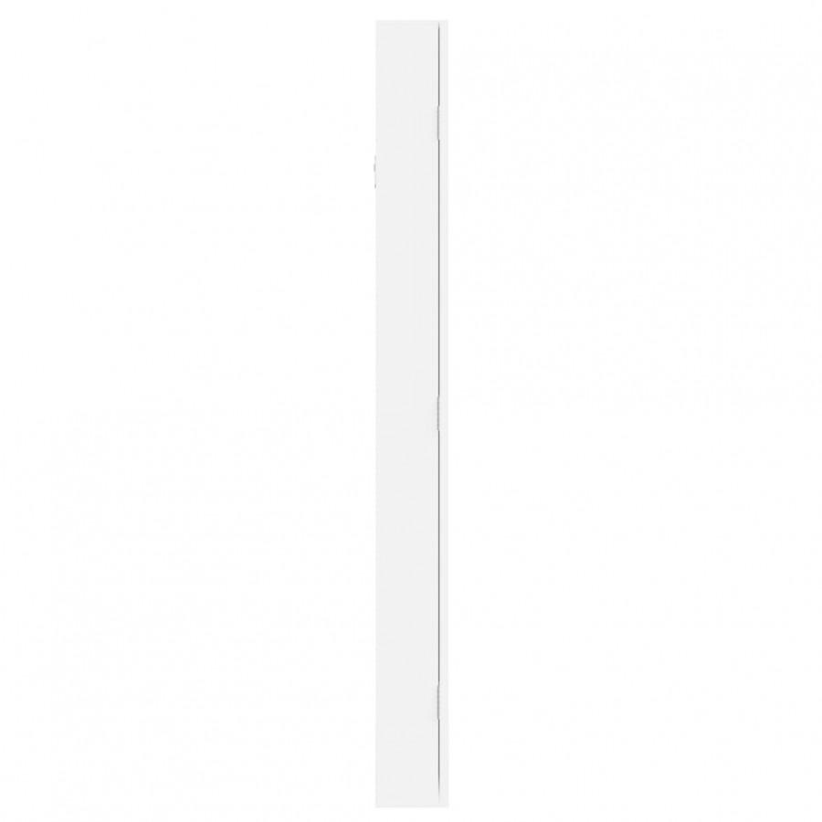Armoire à bijoux avec miroir murale blanc 37,5x10x106 cm