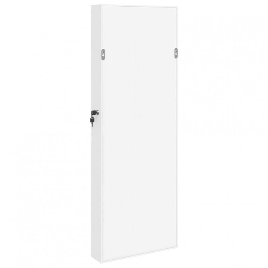 Armoire à bijoux avec miroir murale blanc 37,5x10x106 cm