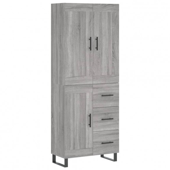 Buffet haut Sonoma gris 69,5x34x180 cm Bois d'ingénierie