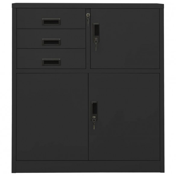 Armoire de bureau Anthracite 90x40x102 cm Acier