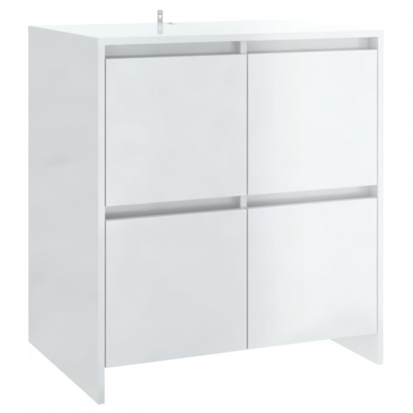 Buffets 3 pcs Blanc brillant Bois d'ingénierie