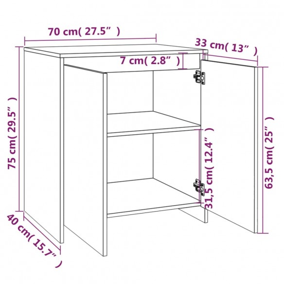 Buffets 3 pcs Blanc brillant Bois d'ingénierie