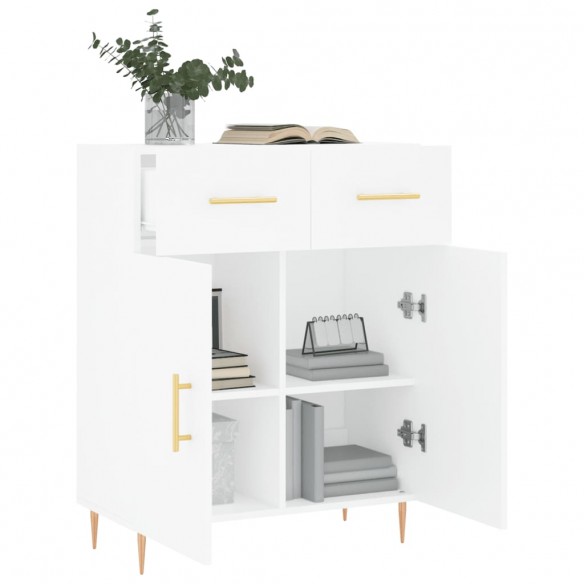 Buffet blanc 69,5x34x90 cm bois d'ingénierie