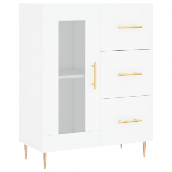 Buffet haut Blanc 69,5x34x180 cm Bois d'ingénierie