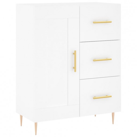 Buffet haut Blanc 69,5x34x180 cm Bois d'ingénierie