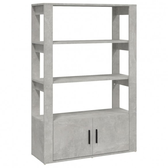 Buffet Gris béton 80x30x119,5 cm Bois d'ingénierie