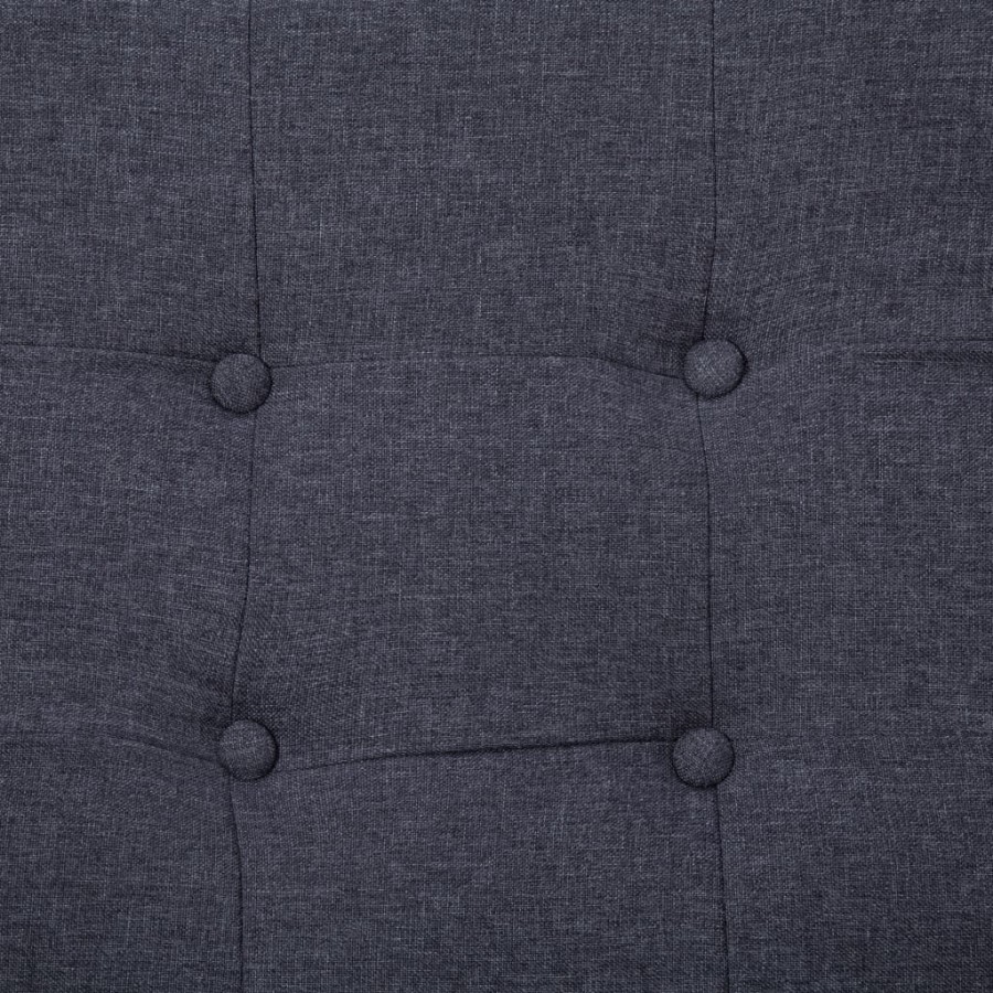 Sofa à 2 places avec accoudoirs Gris foncé Acier et tissu
