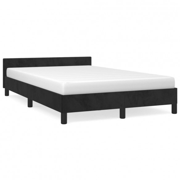 Cadre de lit avec tête de lit Noir 120x200 cm Velours