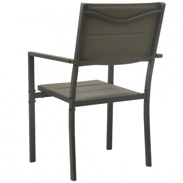 Chaises de jardin 4 pcs Textilène et acier Gris et anthracite