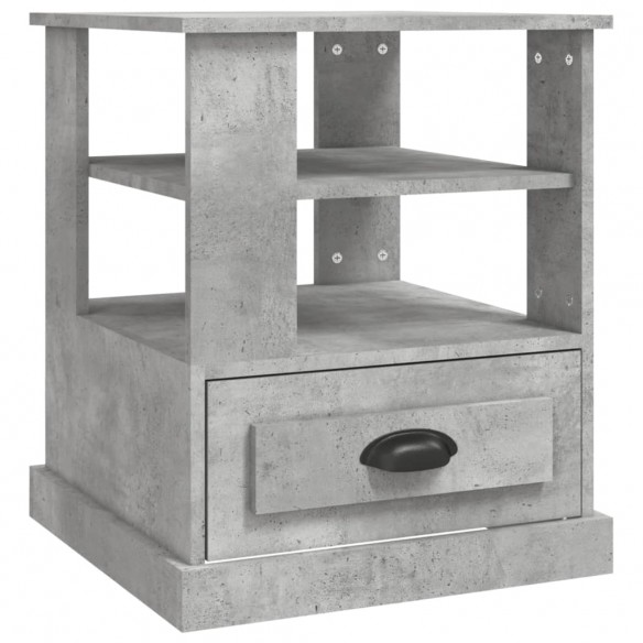 Table d'appoint gris béton 50x50x60 cm bois d'ingénierie