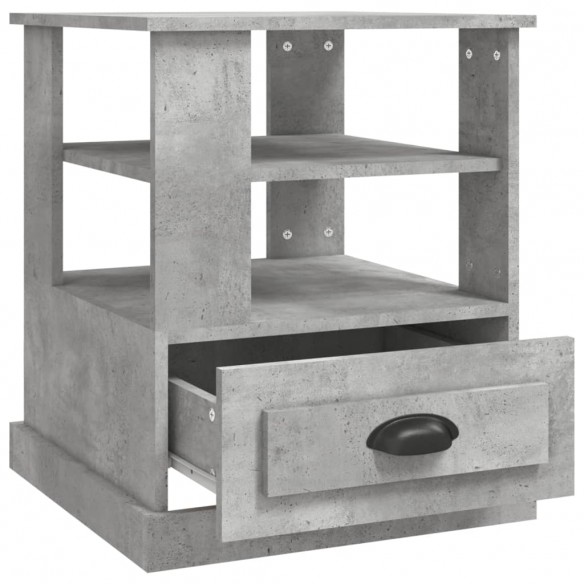Table d'appoint gris béton 50x50x60 cm bois d'ingénierie