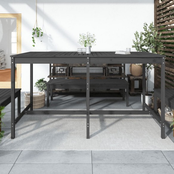 Table de jardin gris 203,5x90x110 cm bois massif de pin