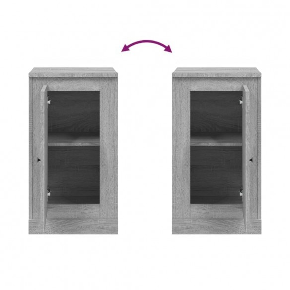 Buffets 2 pcs sonoma gris 37,5x35,5x67,5 cm bois d'ingénierie